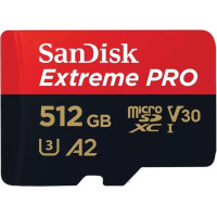 Карта пам'яті SanDisk microSD  512GB C10 UHS-I U3 R200/W140MB/s Extreme Pro V30 + SD