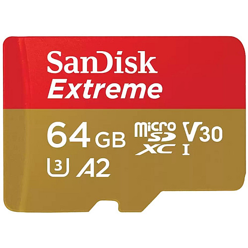 Карта памяти SanDisk microSD 64GB C10 UHS-I U3 R170/W80MB/s Extreme V30