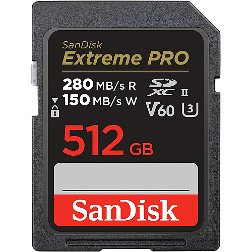Карта пам'яті SanDisk SD  512GB C10 UHS-II U3 R280/W150MB/s Extreme Pro V60