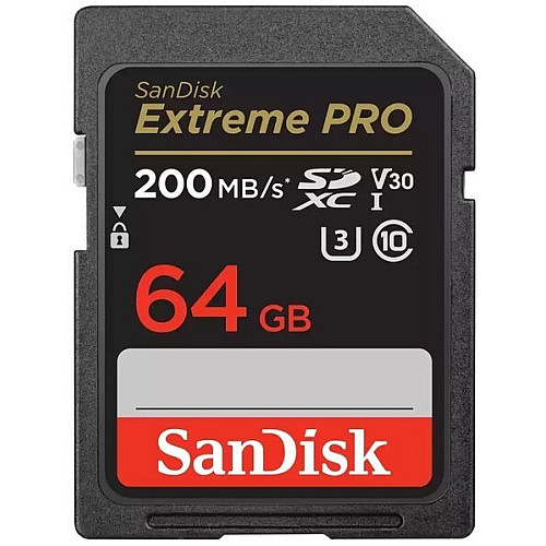 Карта пам'яті SanDisk SD   64GB C10 UHS-I U3 R200/W90MB/s Extreme Pro V30