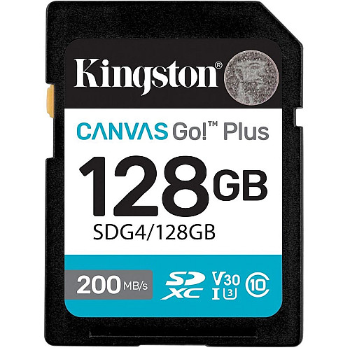 Карта памяти Kingston SD 128GB C10 UHS-I U3 V30 R200MB/s