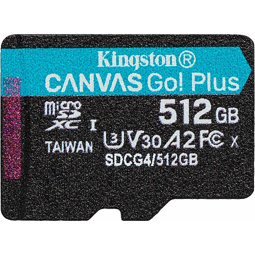 Карта памяти Kingston microSD 512GB C10 UHS-I U3 A2 V30 R200/W160MB/s
