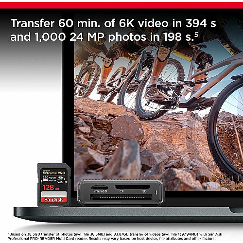 Карта памяти SanDisk SD 128GB C10 UHS-II U3 R280/W100MB/s Extreme Pro V60