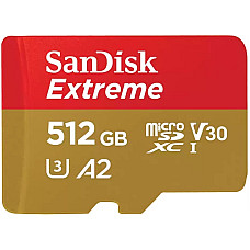 Карта пам'яті SanDisk microSD  512GB C10 UHS-I U3 R190/W130MB/s Extreme V30