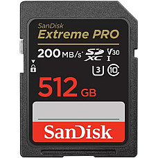 Карта пам'яті SanDisk SD  512GB C10 UHS-I U3 R200/W140MB/s Extreme Pro V30