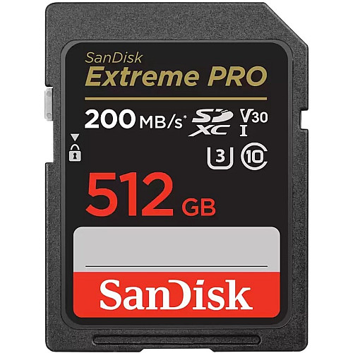 Карта памяти SanDisk SD 512GB C10 UHS-I U3 R200/W140MB/s Extreme Pro V30