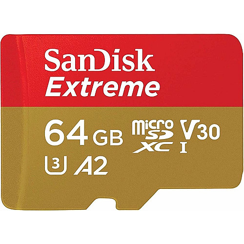 Карта памяти SanDisk microSD 64GB C10 UHS-I U3 R170/W80MB/s Extreme V30+SD