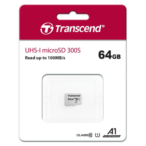Карта пам'яті Transcend microSD   64GB C10 UHS-I R100/W20MB/s