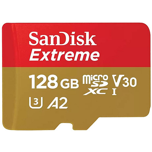 Карта памяти SanDisk microSD 128GB C10 UHS-I U3 R190/W90MB/s Extreme V30