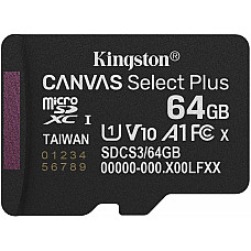 Карта пам'яті Kingston microSD   64GB C10 UHS-I A1 V10 R100MB/s