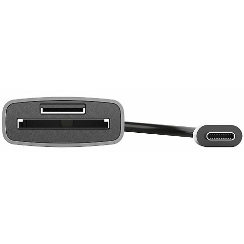 Кардидер Trust Dalyx USB-С > SD/microSD, Алюминий, 0.08м, Серый