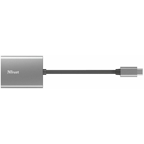 Кардидер Trust Dalyx USB-С > SD/microSD, Алюминий, 0.08м, Серый