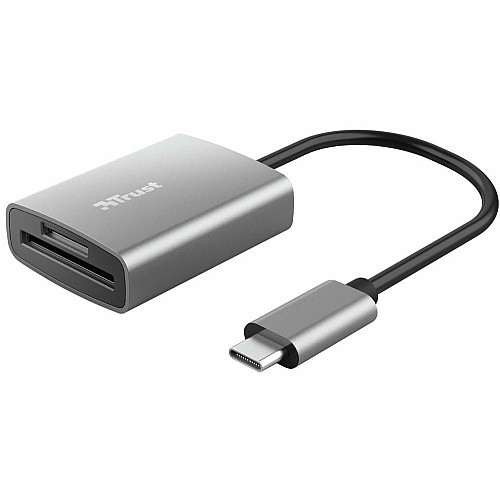 Кардидер Trust Dalyx USB-С > SD/microSD, Алюминий, 0.08м, Серый