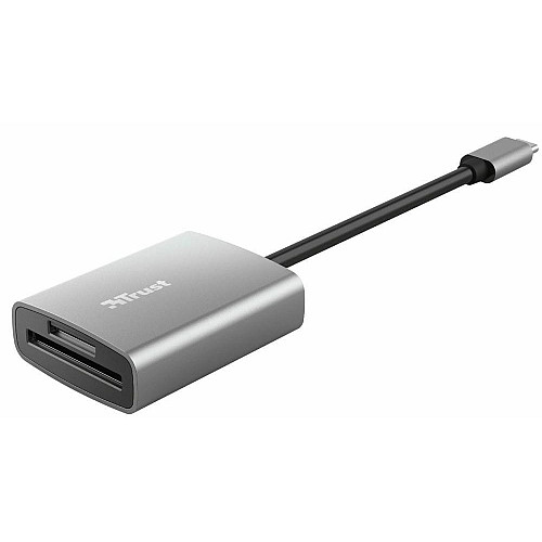 Кардидер Trust Dalyx USB-С > SD/microSD, Алюминий, 0.08м, Серый