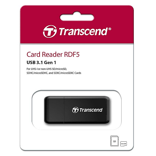 Кардрідер Transcend USB 3.1 Type-A > microSD/SD Чорний