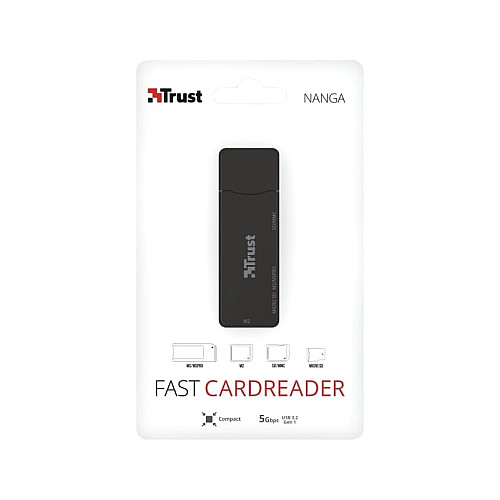 Кардрідер Trust Nanga USB-A 3.2 > SD/microSD/MS/MSPRO/ммC/M2, чорний
