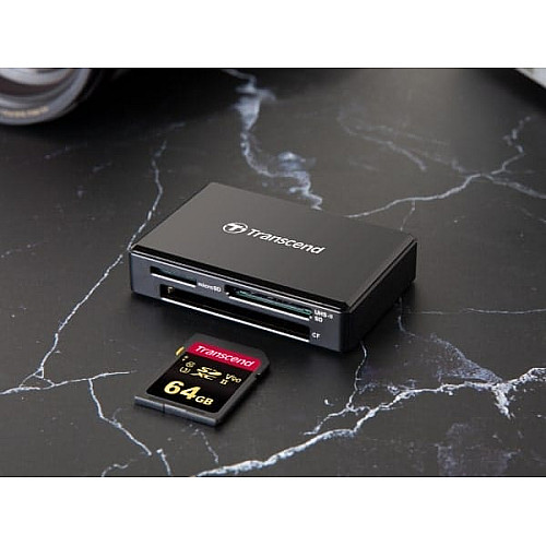 Кардрідер Transcend USB 3.1 Type-A > microSD/SD/CF UHS-II Чорний