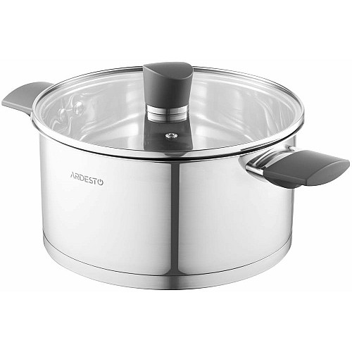 Каструля зі скляною кришкою ARDESTO Gemini Trento, 3.9л, нержавіюча сталь, бакеліт