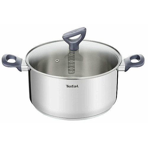 Каструля Tefal Daily Cook з кришкою, 24см, нержавіюча сталь, алюміній, бакеліт