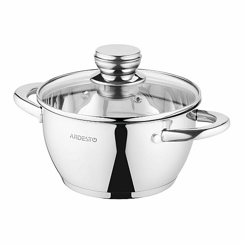 Кастрюля со стеклянной крышкой ARDESTO Gemini Lucca, 2.3л, нержавеющая сталь