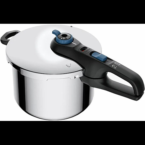 Скороварка Tefal Secure Trendy, 6л, с паровой корзинкой, нержавеющая сталь, пластик