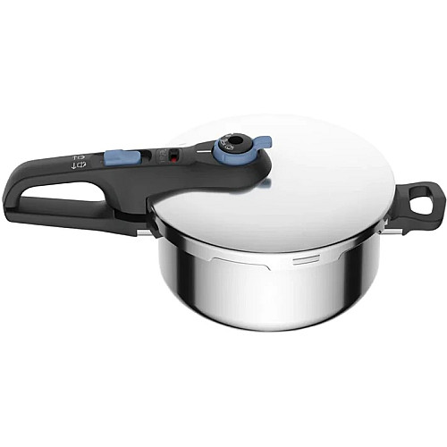 Скороварка Tefal Secure Trendy, 4л, с паровой корзинкой, нержавеющая сталь, пластик
