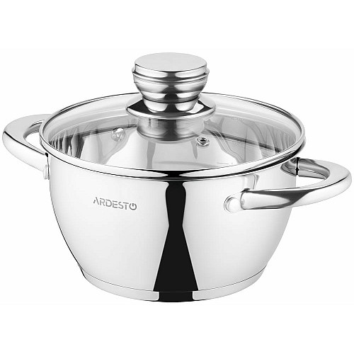 Кастрюля со стеклянной крышкой ARDESTO Gemini Lucca, 2.3л, нержавеющая сталь
