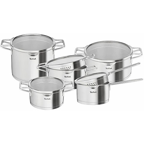 Набір посуду Tefal Nordica, 10пр., нержавіюча сталь, скло