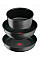 Набор посуды Tefal Ingenio Inspiration, 6 предметов, алюминий, стекло, бакелит, черный