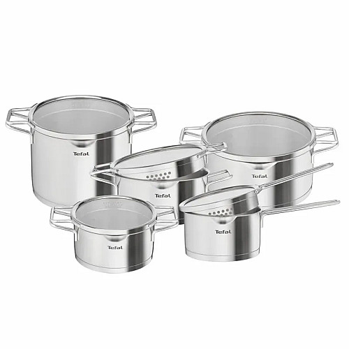 Набір посуду Tefal Nordica, 10пр., нержавіюча сталь, скло