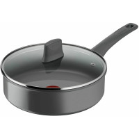 Сотейник с крышкой Tefal Renewal, 24см, алюминий, бакелит, стекло, серый