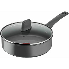 Сотейник з кришкою Tefal Renewal, 24см, алюміній, бакеліт, скло, сірий