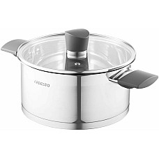 Каструля зі скляною кришкою ARDESTO Gemini Trento, 3л, нержавіюча сталь, бакеліт