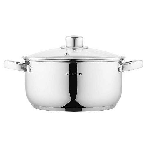 Кастрюля со стеклянной крышкой ARDESTO Gemini Gourmet Aosta, 3.8л, нержавеющая сталь