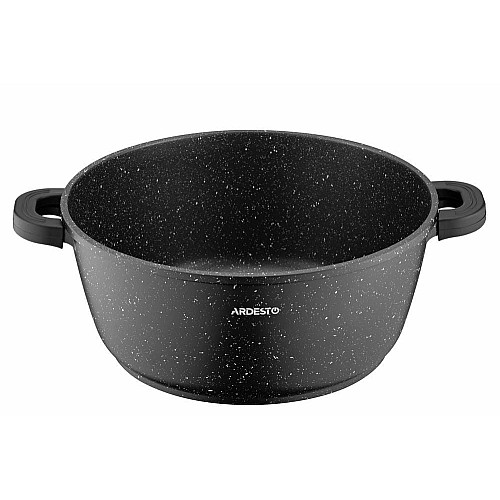 Кастрюля со стеклянной крышкой ARDESTO Gemini Anzio, 6.4л, алюминий, черный