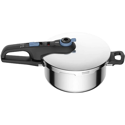 Скороварка Tefal Secure Trendy, 4л, с паровой корзинкой, нержавеющая сталь, пластик