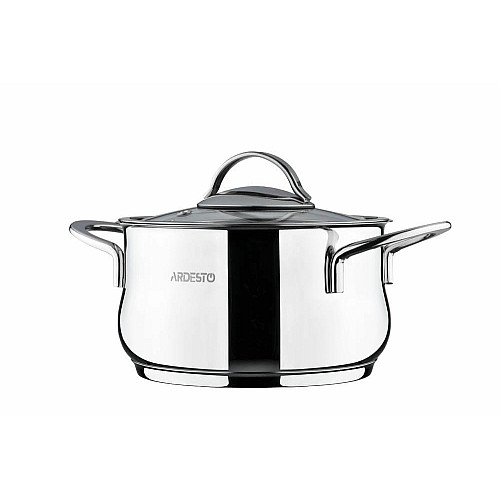 Каструля зі скляною кришкою ARDESTO Black Mars,  2.3л, нержавіюча сталь