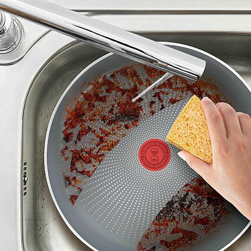 Сотейник Tefal Halo, 24см, с крышкой, алюминий, бакелит, стекло, серый