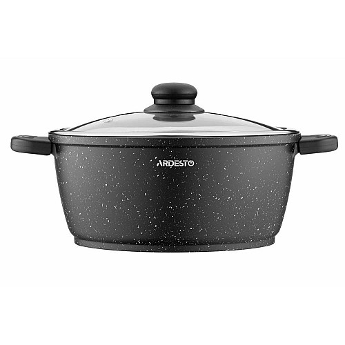 Кастрюля со стеклянной крышкой ARDESTO Gemini Anzio, 4.4л, алюминий, черный