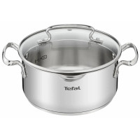 Каструля Tefal DUETTO+, 2.9л, з кришкою, нержавіюча сталь, скло