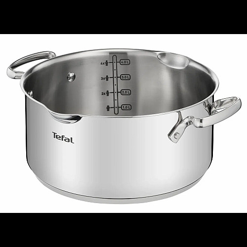 Каструля Tefal DUETTO+, 5л, з кришкою, нержавіюча сталь, скло