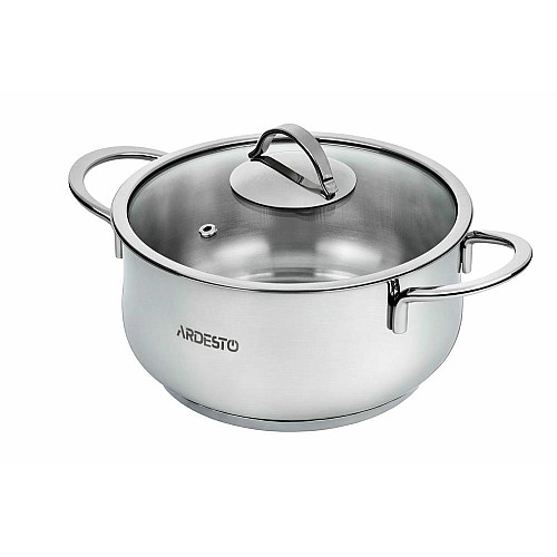 Каструля зі скляною кришкою ARDESTO Black Mars, 4.3л, нержавіюча сталь