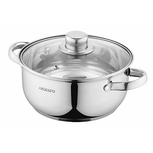 Кастрюля со стеклянной крышкой ARDESTO Gemini Gourmet Aosta, 2.7л, нержавеющая сталь
