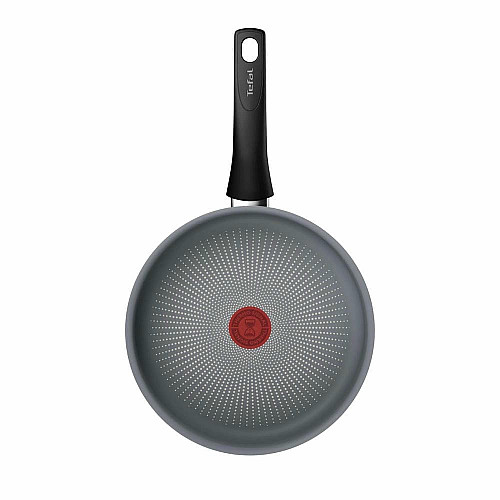 Сотейник Tefal Halo, 24см, с крышкой, алюминий, бакелит, стекло, серый