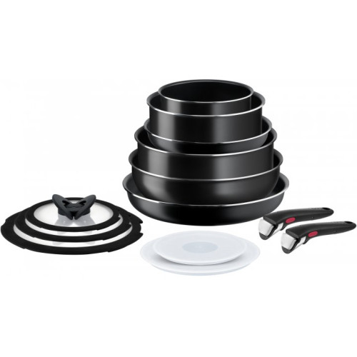 Набір посуду Tefal Ingenio Easy Cook & Clean, змінна ручка, 13предметів, алюміній, бакеліт, коричневий