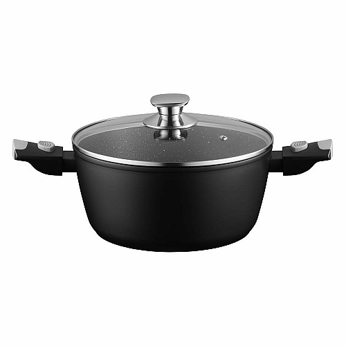 Кастрюля со стеклянной крышкой ARDESTO Gemini Bari, 3.9л, алюминий, черный