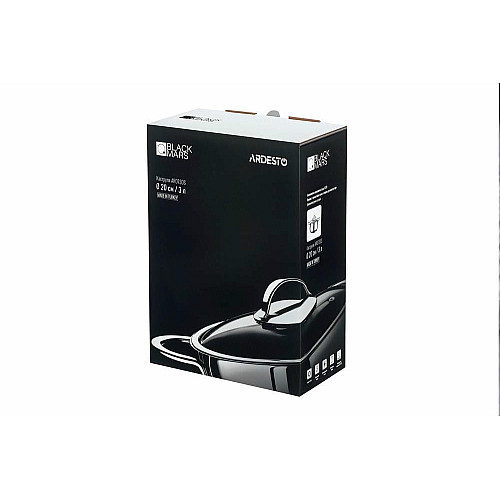 Каструля зі скляною кришкою ARDESTO Black Mars, 3л, нержавіюча сталь