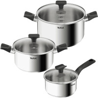 Набор посуды Tefal Delicious, 6 предметов, нержавеющая сталь, бакелит, стекло