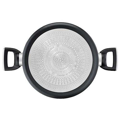 Кастрюля с крышкой Tefal Unlimited, 24см, 5.3л, алюминий, бакелит, стекло, черный