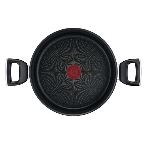 Кастрюля с крышкой Tefal Unlimited, 24см, 5.3л, алюминий, бакелит, стекло, черный